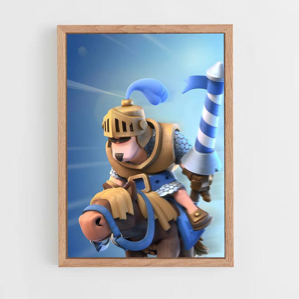 Poster Le Héros en Bleu – affiche Clash royale (vue 4)